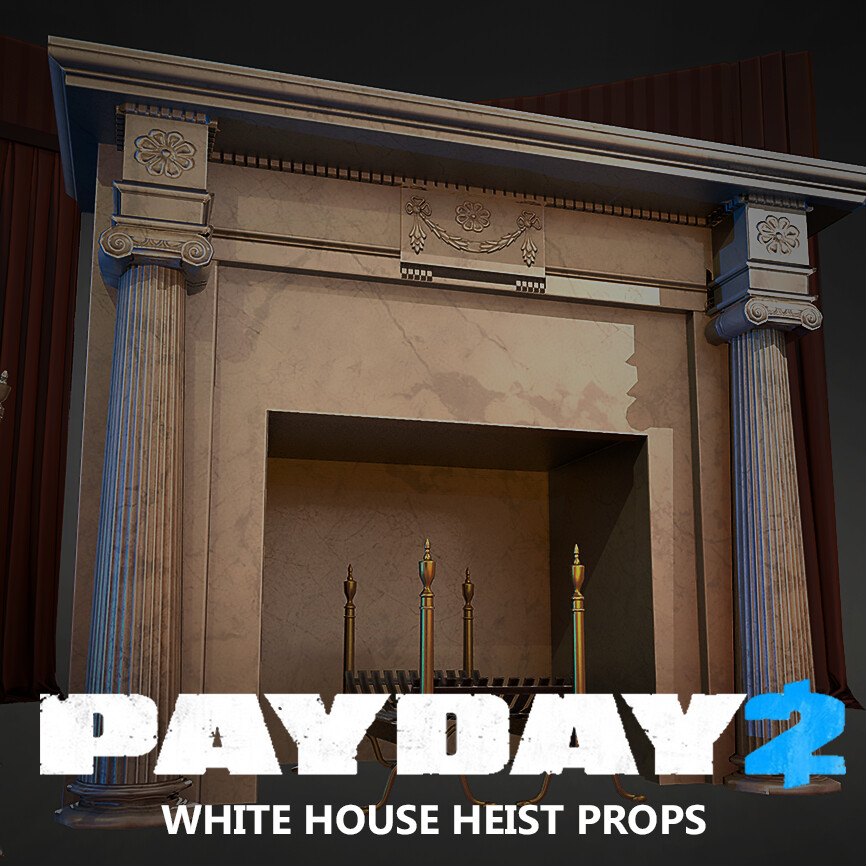 Artstation Payday 2 Fireplace And Curtain Props Johannes