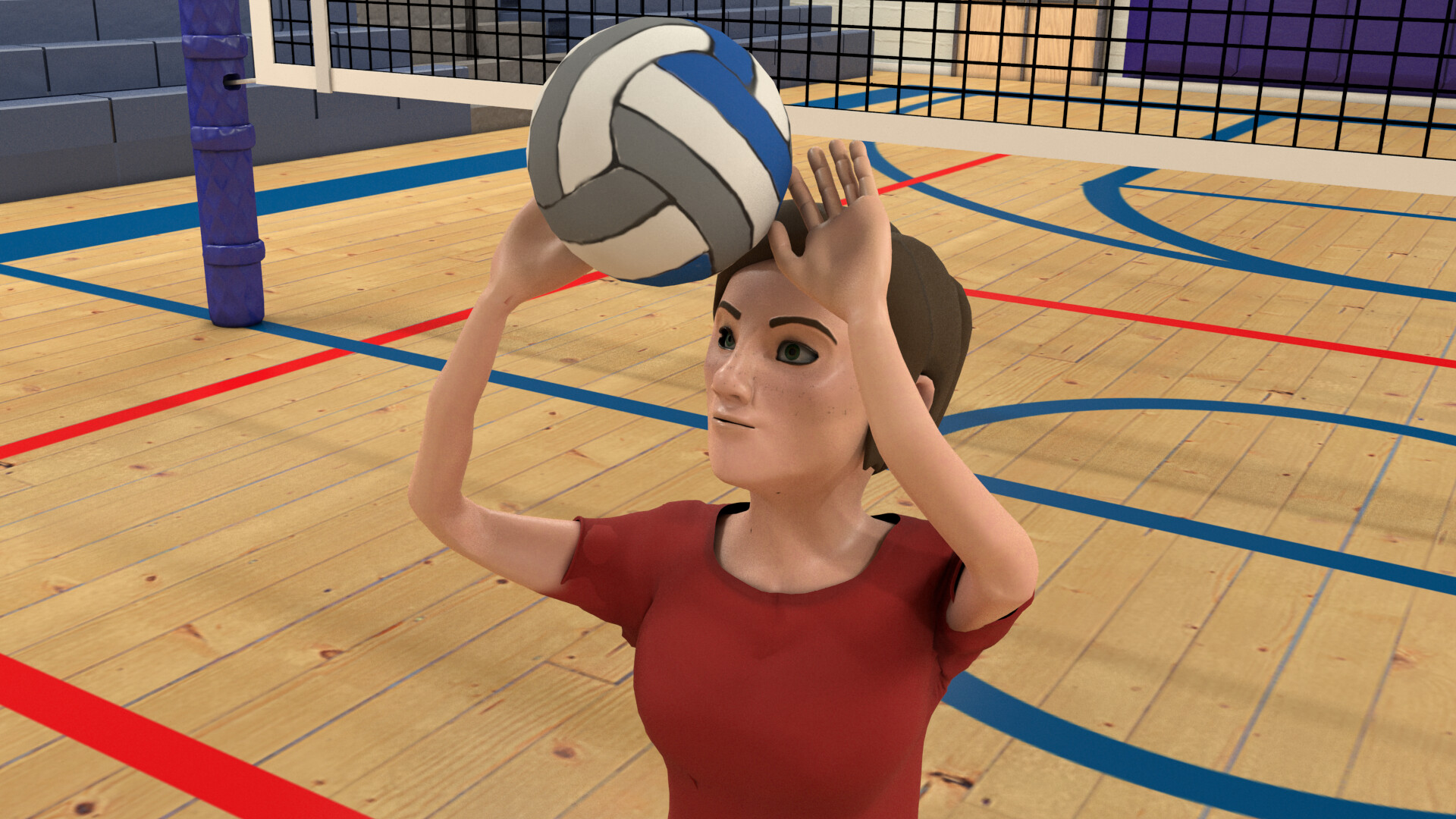 cartoon volleyball game