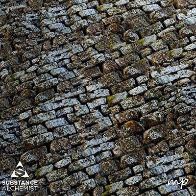 Mossy Brick Wall