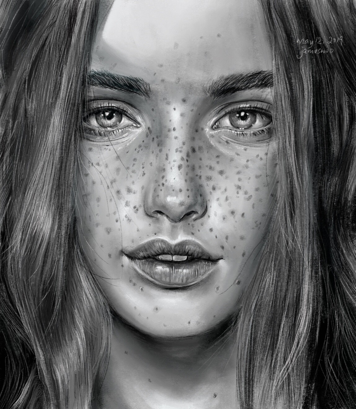 ArtStation - Girl with freckle