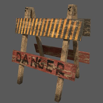 Wooden Danger Sign