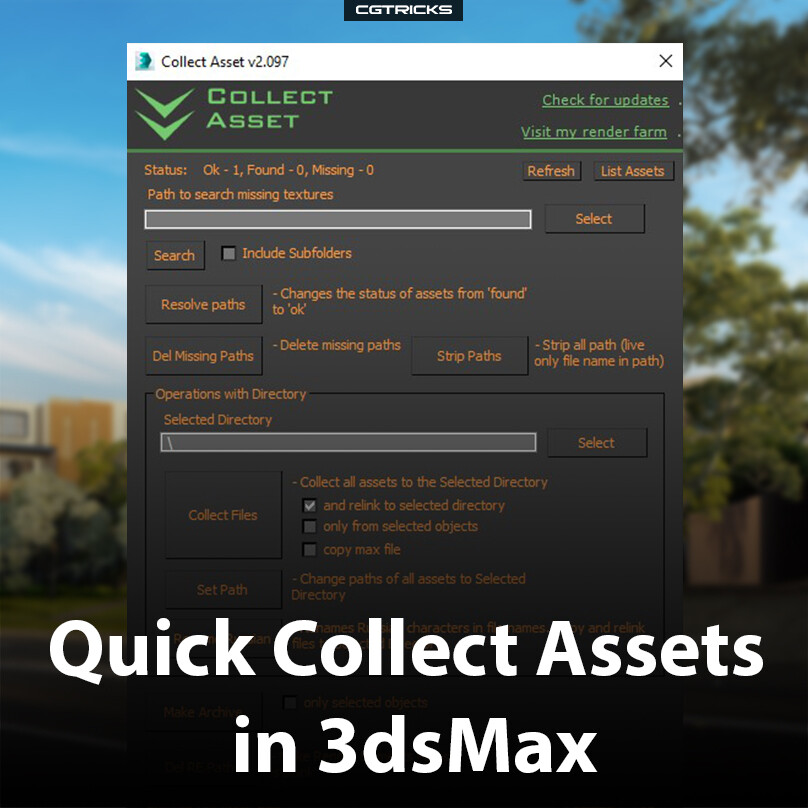 nominelt Er Diktat ArtStation - Quick collect assets in 3dsMax