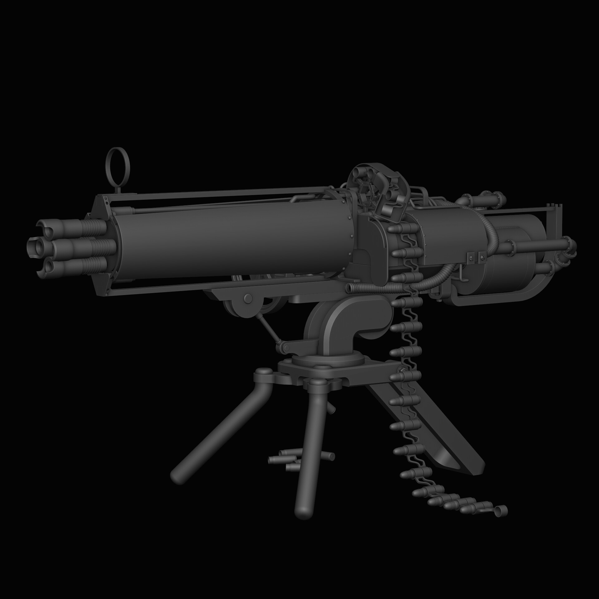 ArtStation SteamPowered Gatling Gun