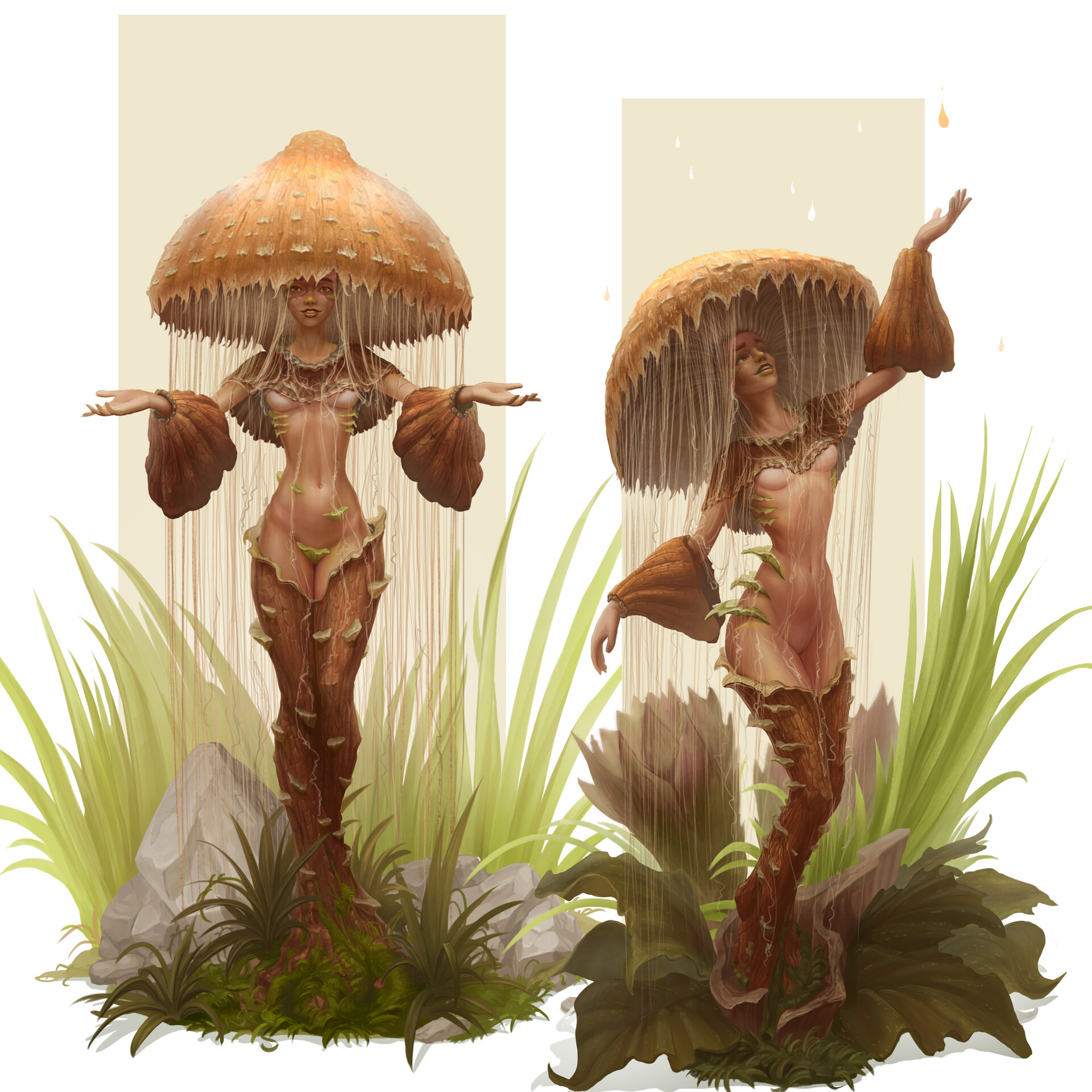 Девочка гриб арт рисунок