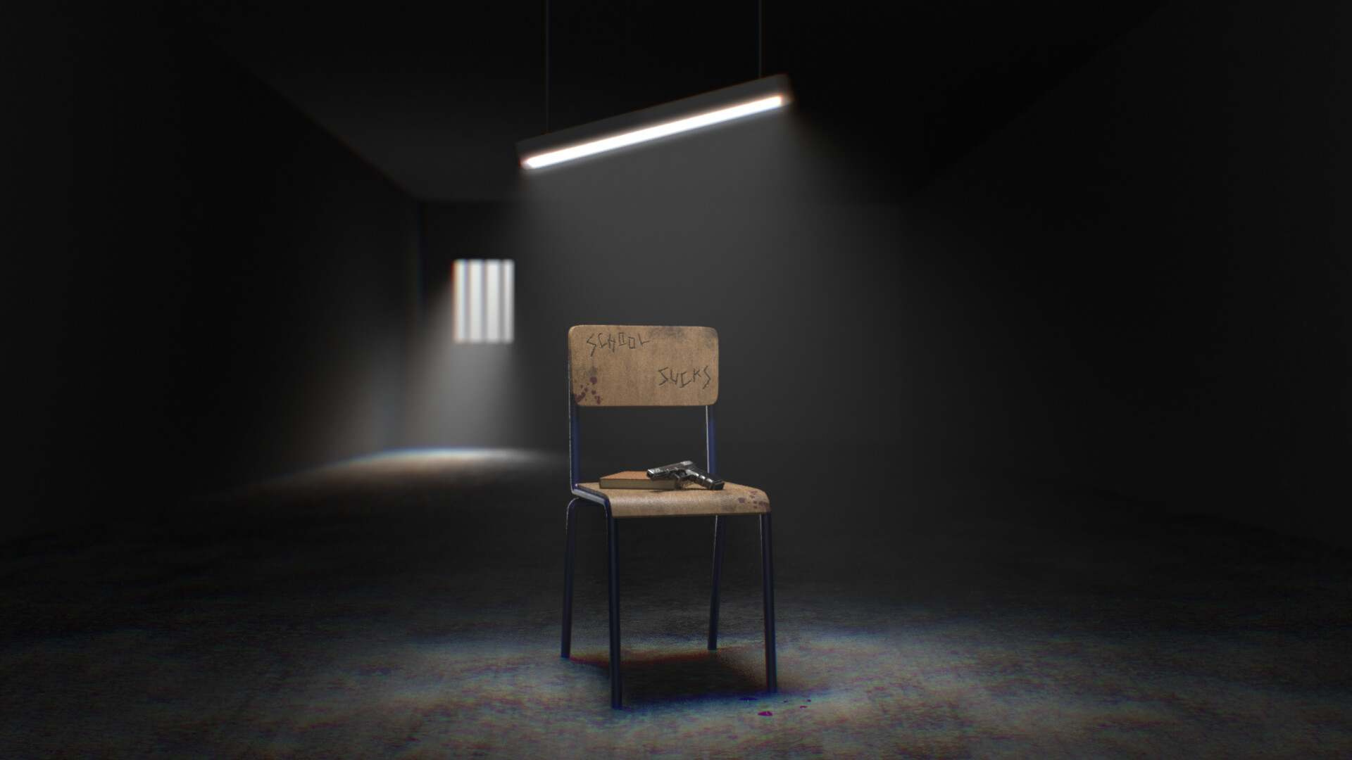 ArtStation School Chair   Jeanne Verrier Chair Neon Comp 