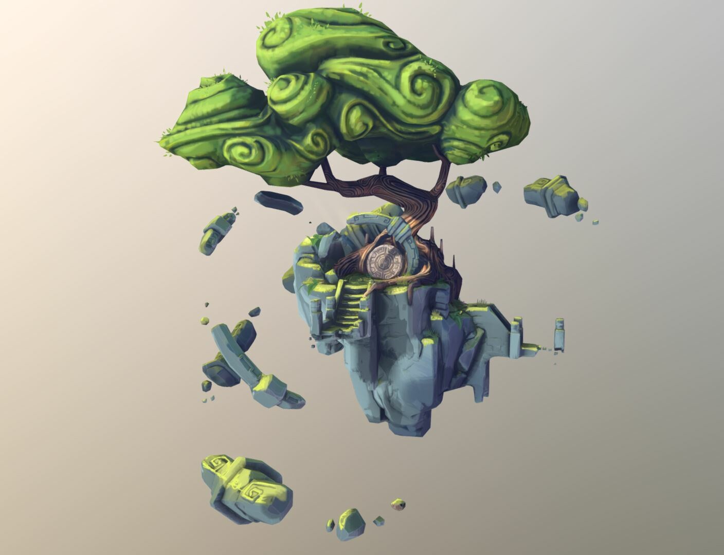 Kima'la, the spirit tree - stylized diorama