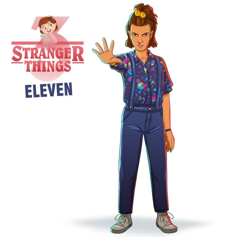 Stranger Things Eleven Drawing Cartoon - Champion TV Show