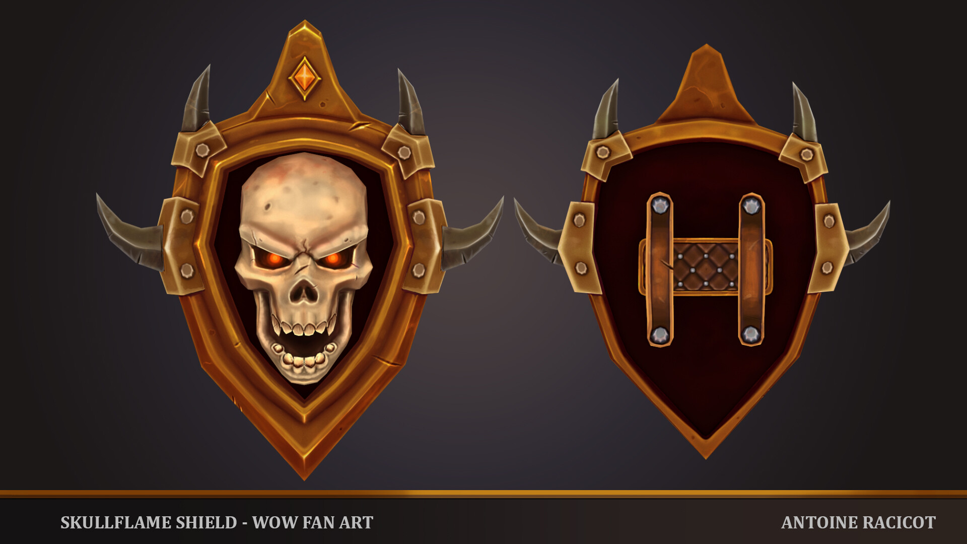 ArtStation Skullflame Shield World of Warcraft Fan Art