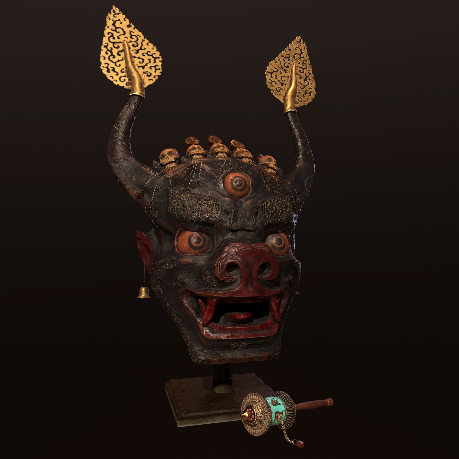 ArtStation - Tibetan Mask, real-time asset