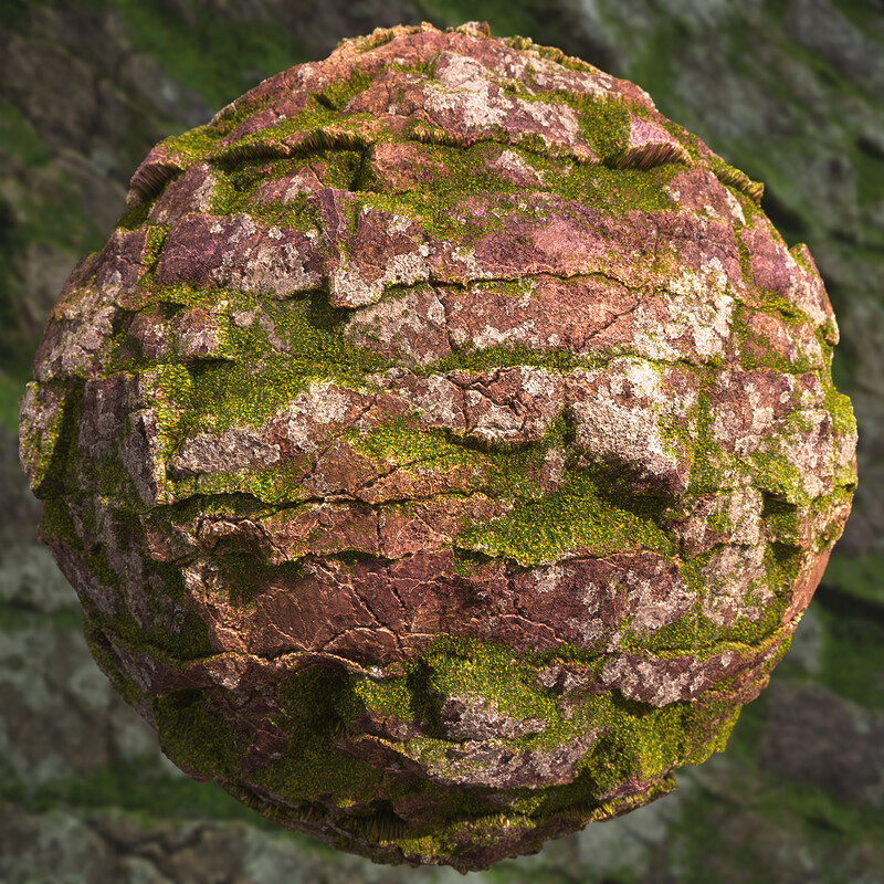 Mossy Jagged Cliff Substance