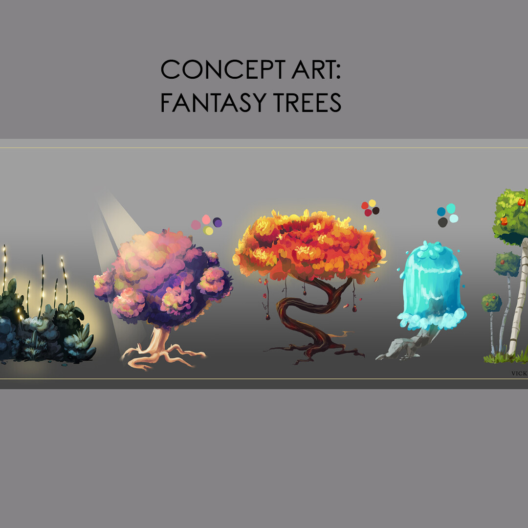 ArtStation - Fantasy trees concepts