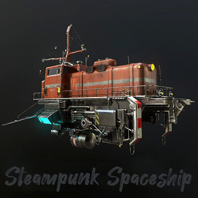 ArtStation - Steampunk Spaceship-game prop