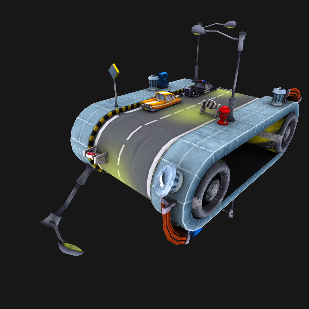 ArtStation - Car Roller Scene - Low poly