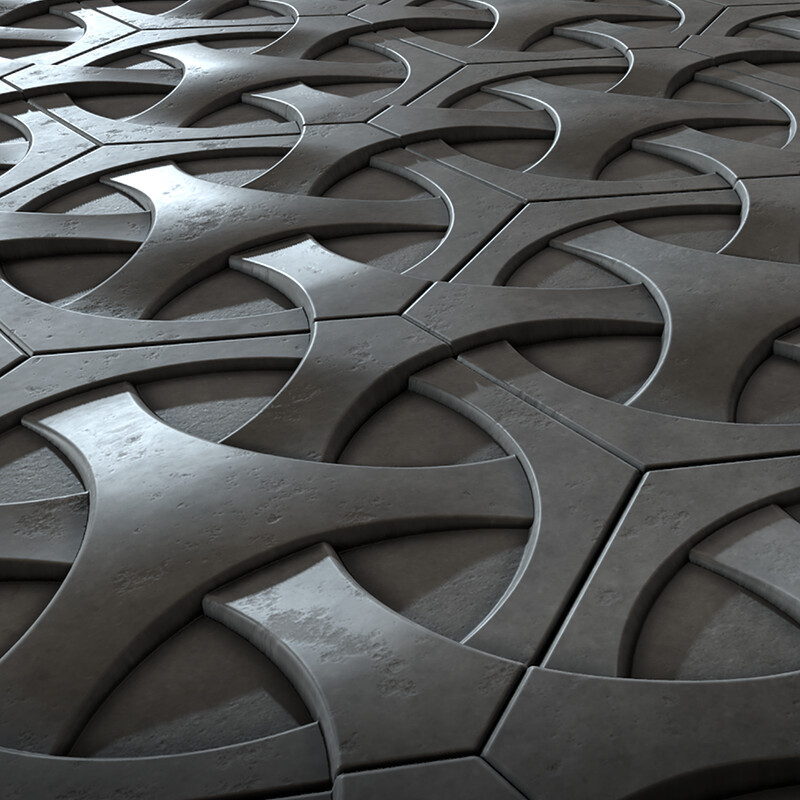 Concrete Japanese Weave Tiles