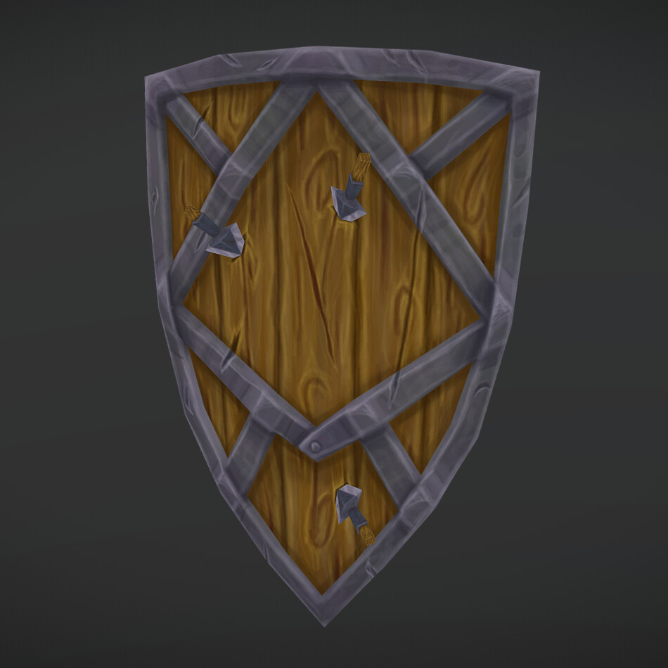 Layered Kite Shield (Lowpoly Handpainted)
