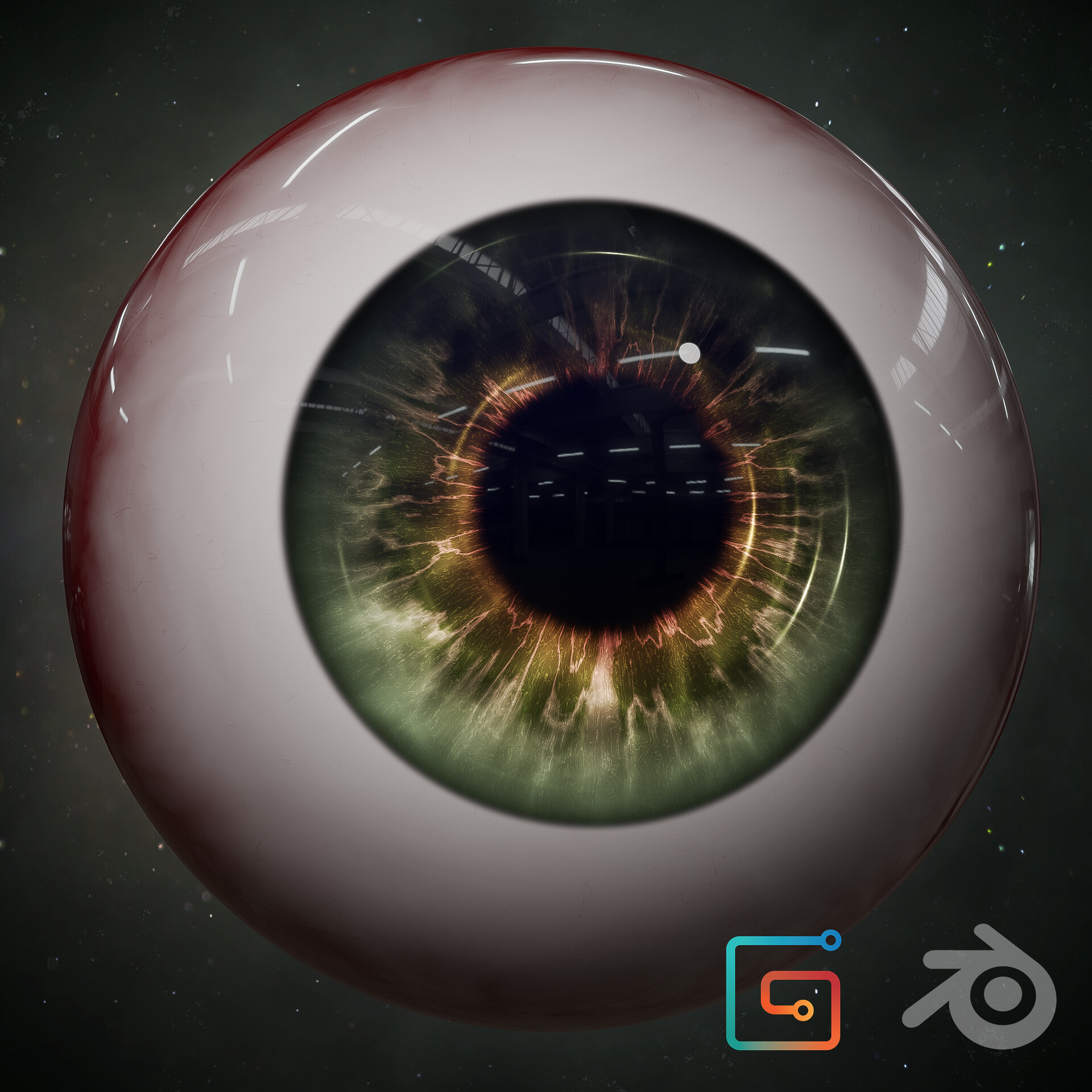 ArtStation Procedural eyes shader Blender