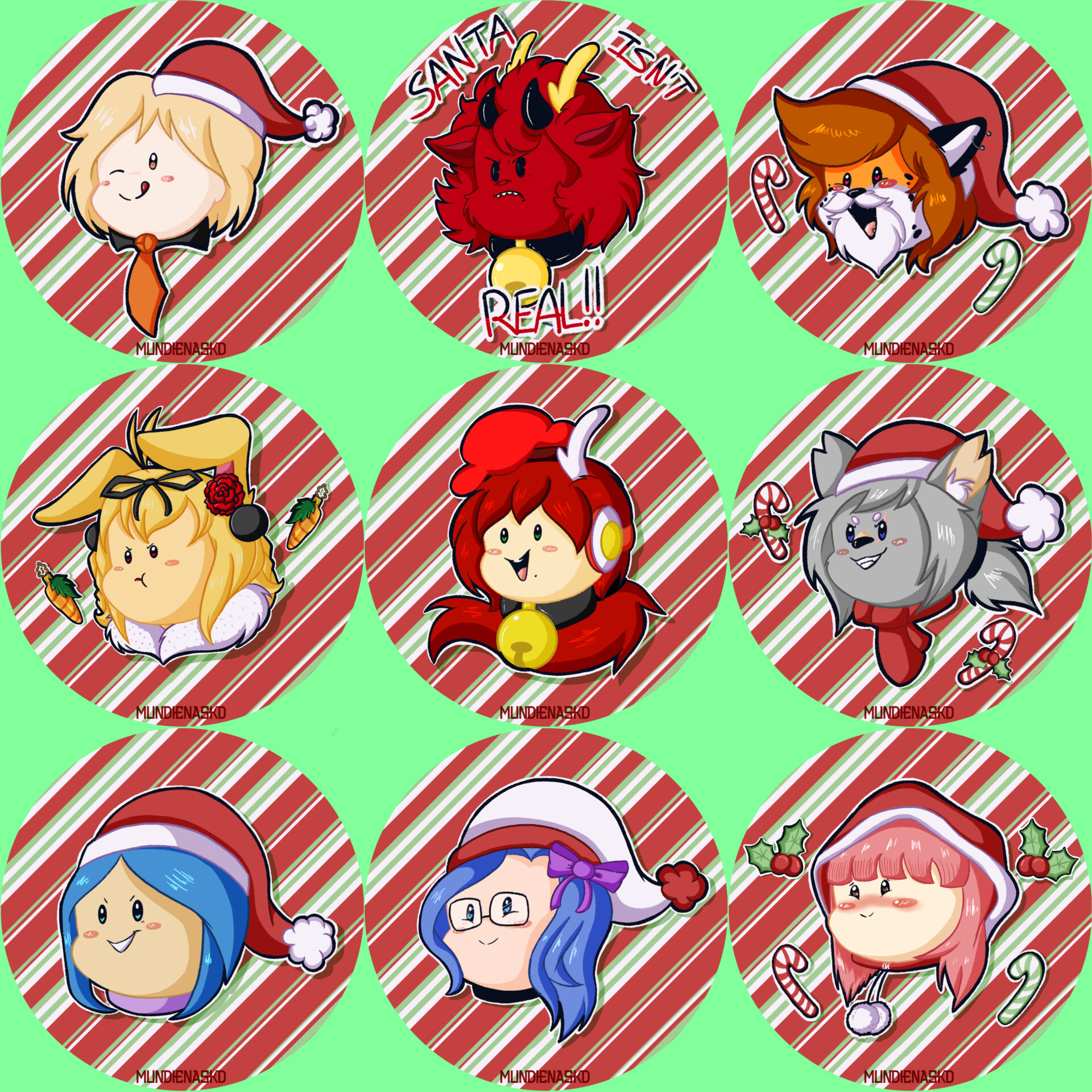 ArtStation - XMas Chibi Icons 2019