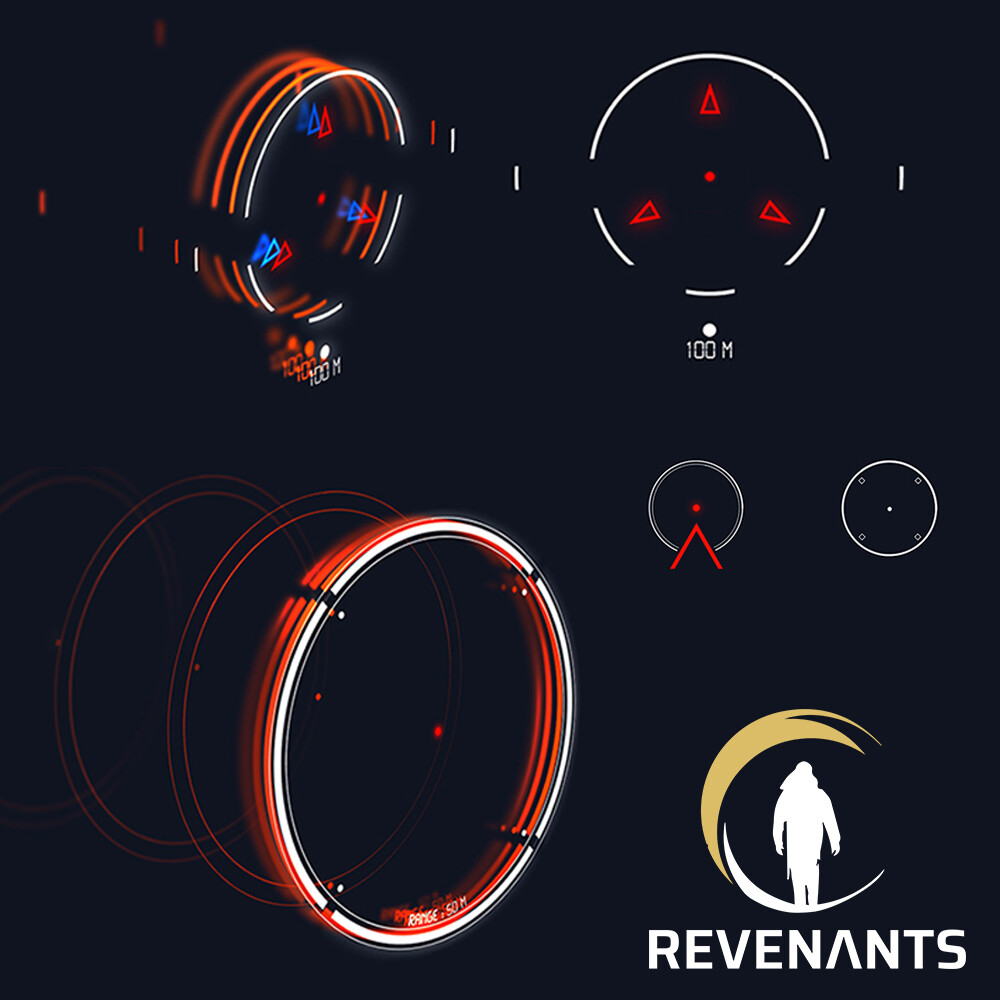 Various HUD's and crosshairs for Revenants at Black Ice Studios