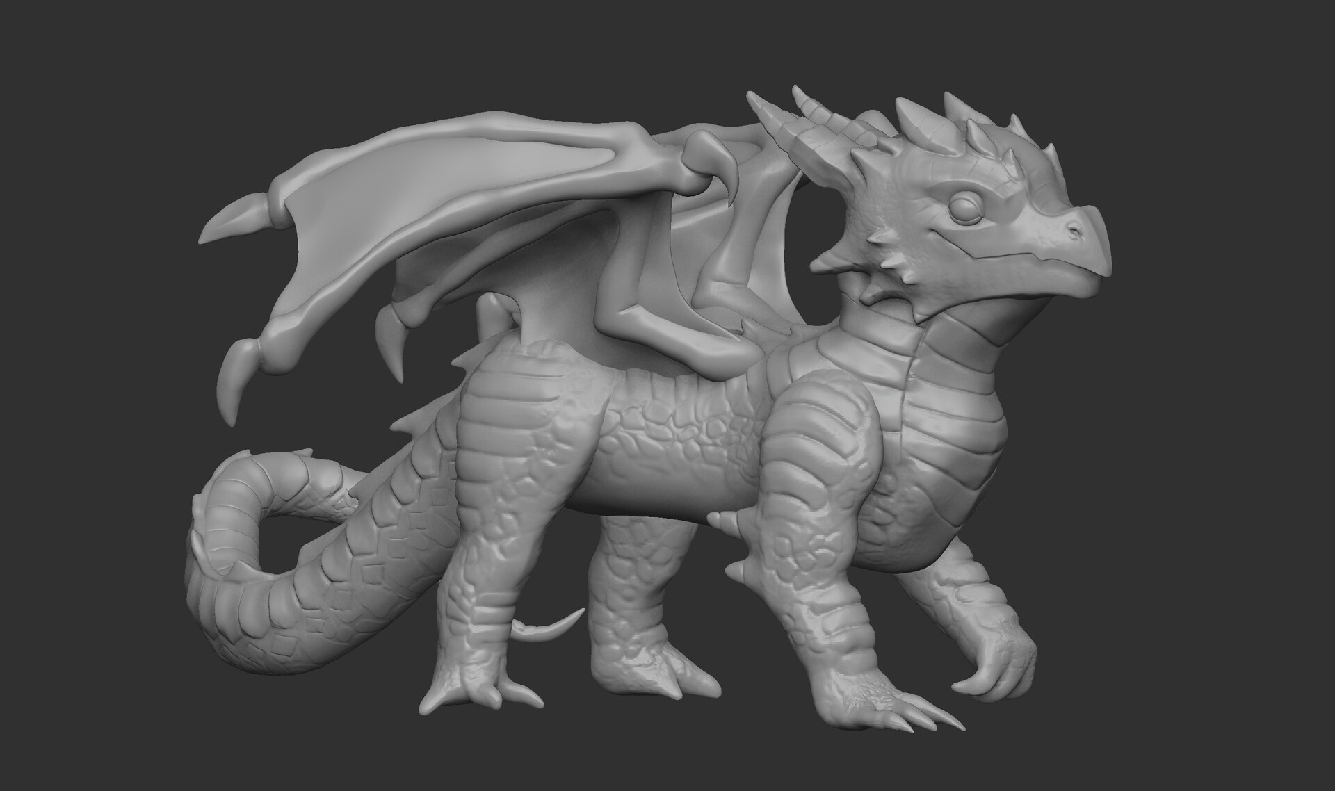 ArtStation - Desert Pseudodragon 3D Model practice sculpt