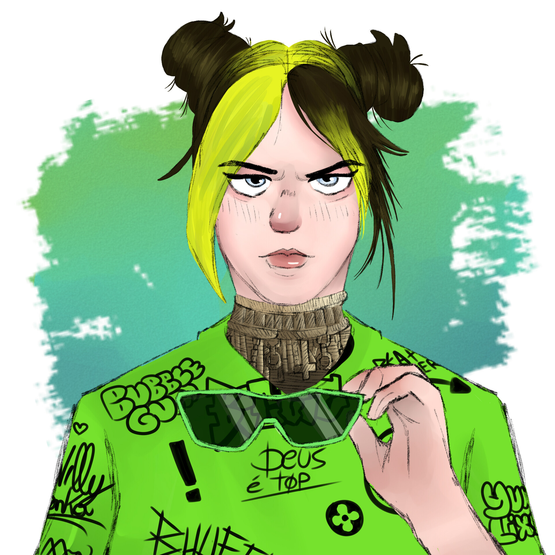 Billie Eilish in Jojo Style, Kevin Linnyker.