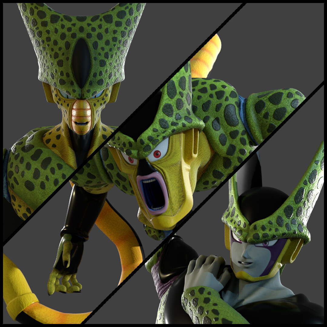 Artstation Dbz Cell Fan Art All 3 Forms Donald Hebel