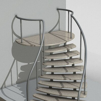Dennis haupt by 3dhaupt aka dennis haupt spiral staircase high poly version 2 modeled and textured in blender 2 81a 7