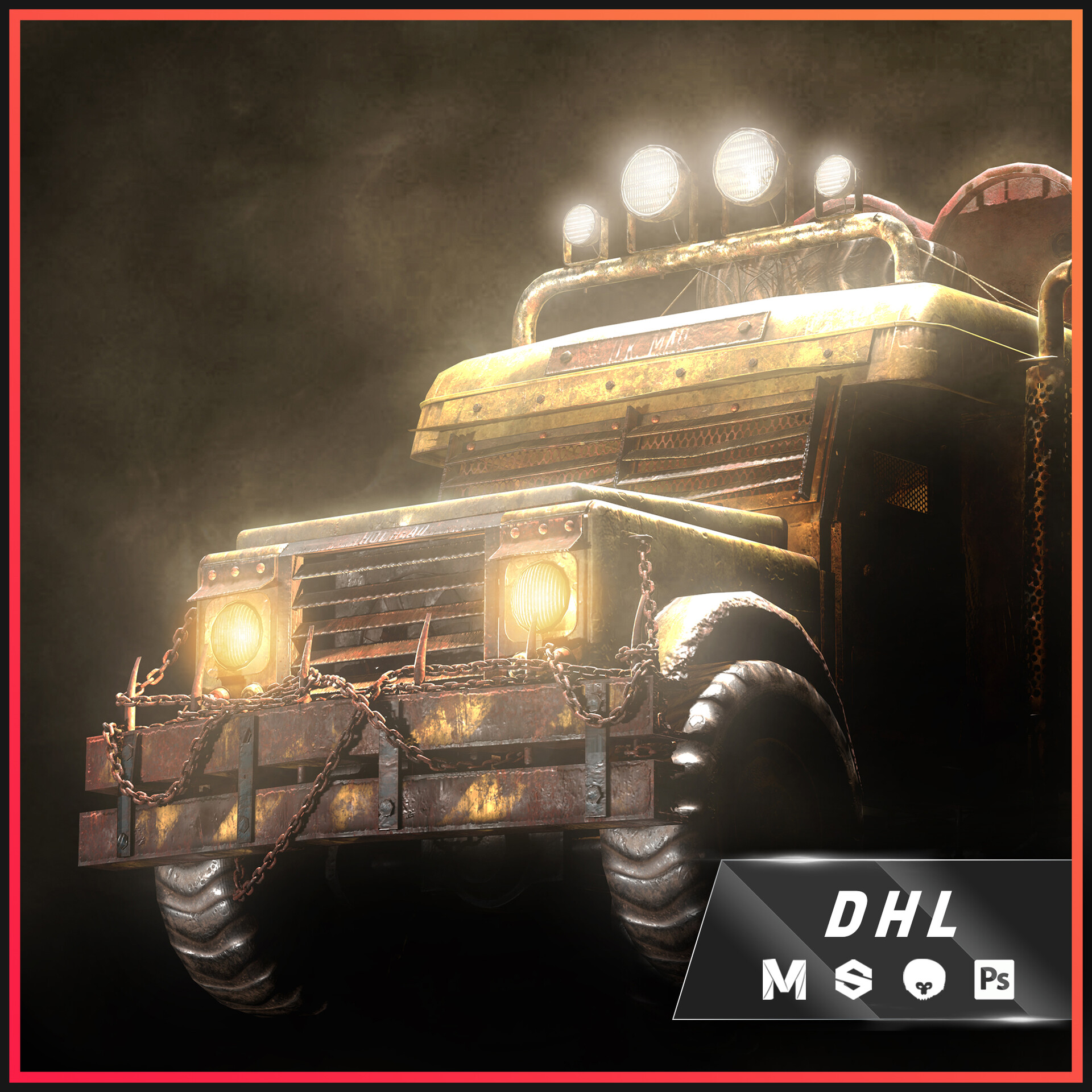 ArtStation DHL Post Apocalyptic Scale Model 3D