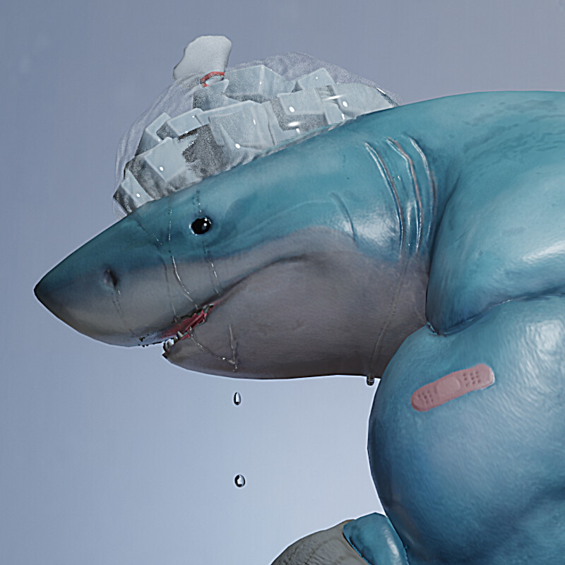 Tired Shark Guy (2D to 3D)