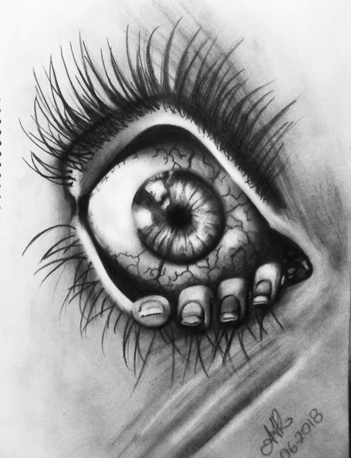 creepy eyes drawing