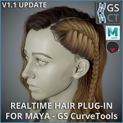 GS CurveTools v1.1 Update - Realtime Hair Plug-in for Maya - Demo