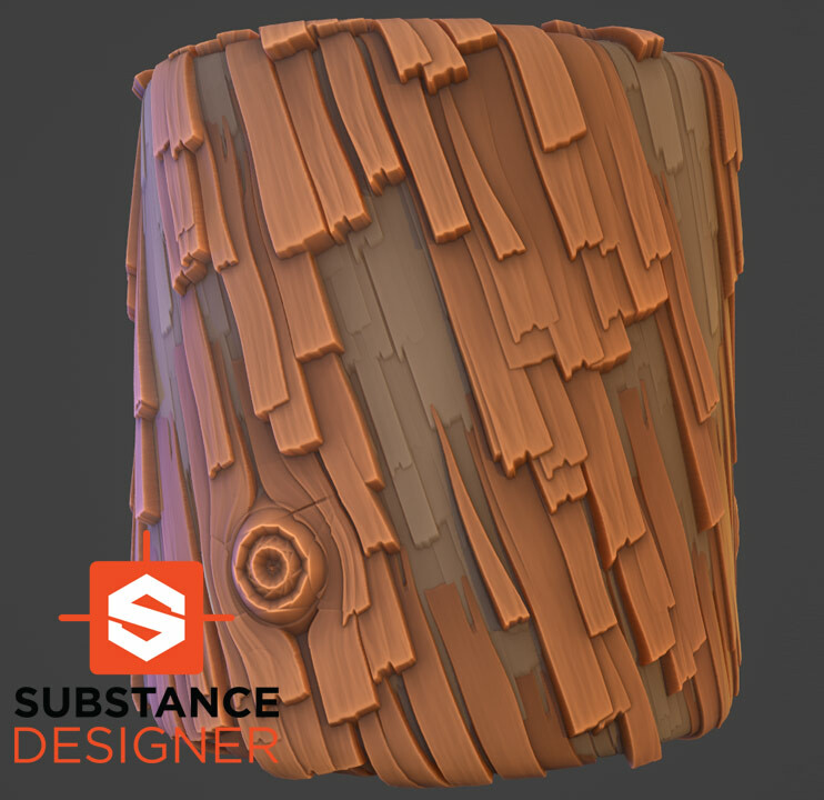 ArtStation - Stylized Wood Bark - Substance Designer