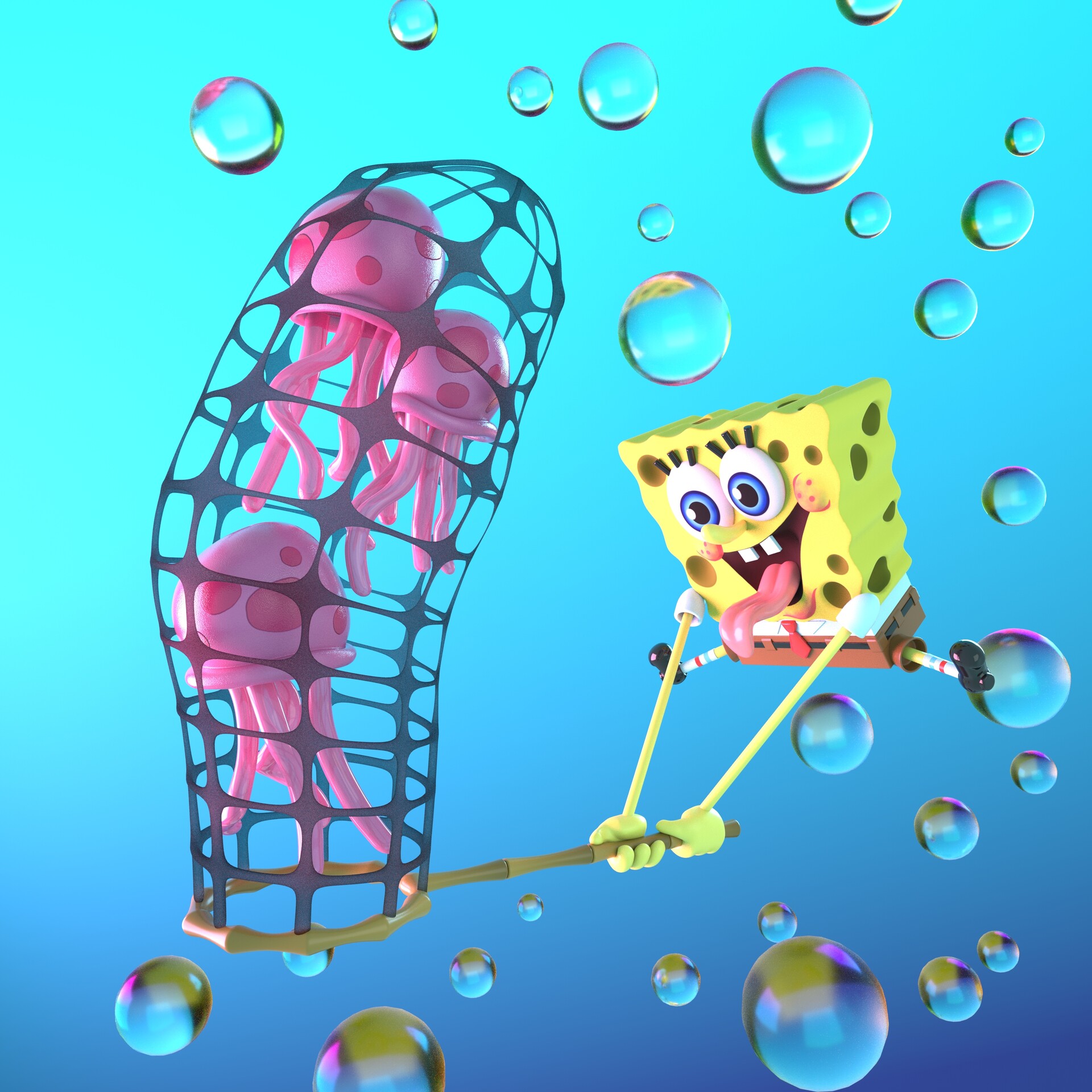 Artstation Spongebob Jellyfishing vrogue.co