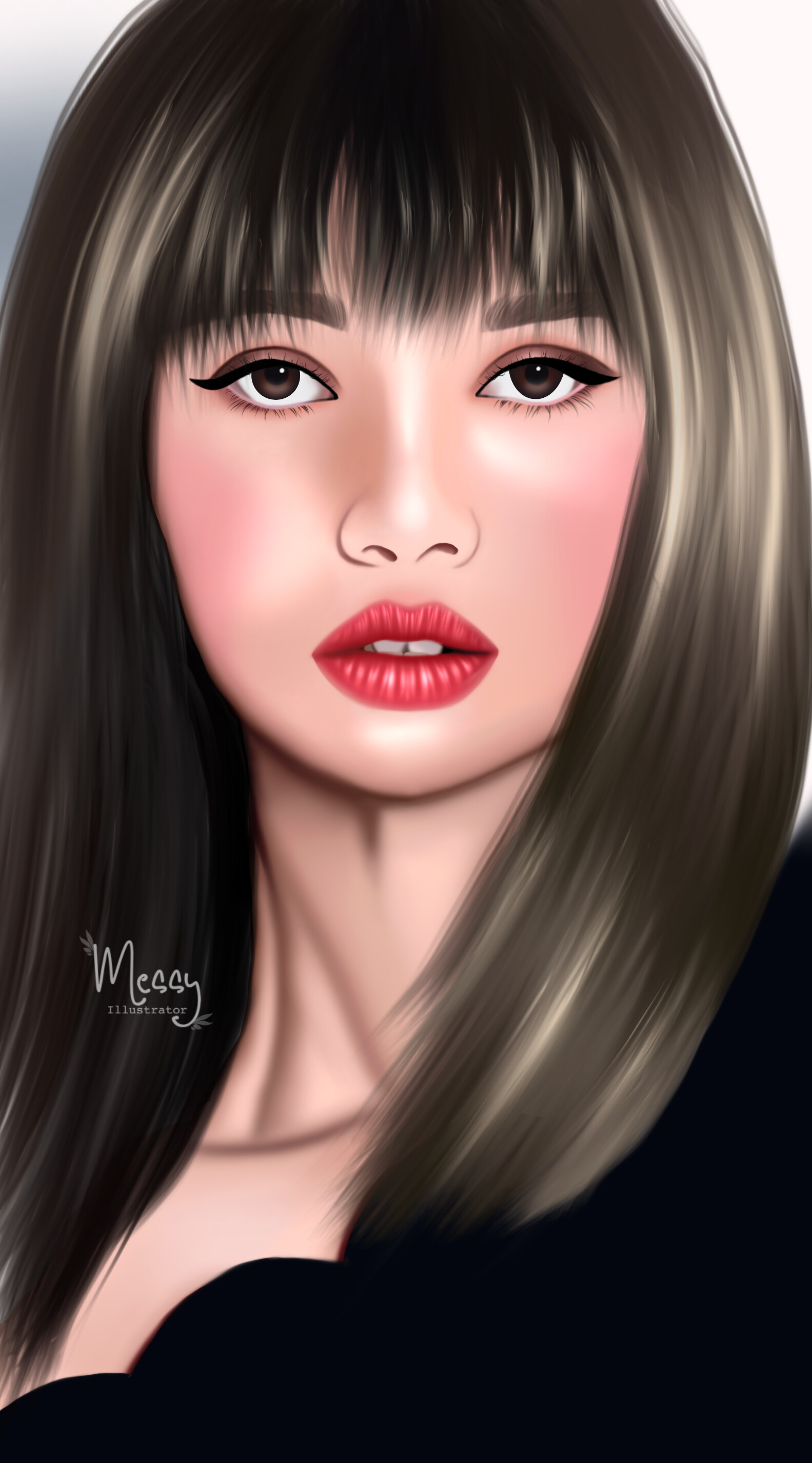 ArtStation - Digital portrait painting of Lisa (BLACKPINK)