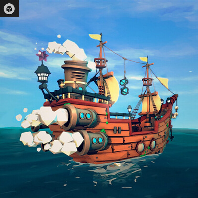 Artstation - Bateau 3d Lowpoly