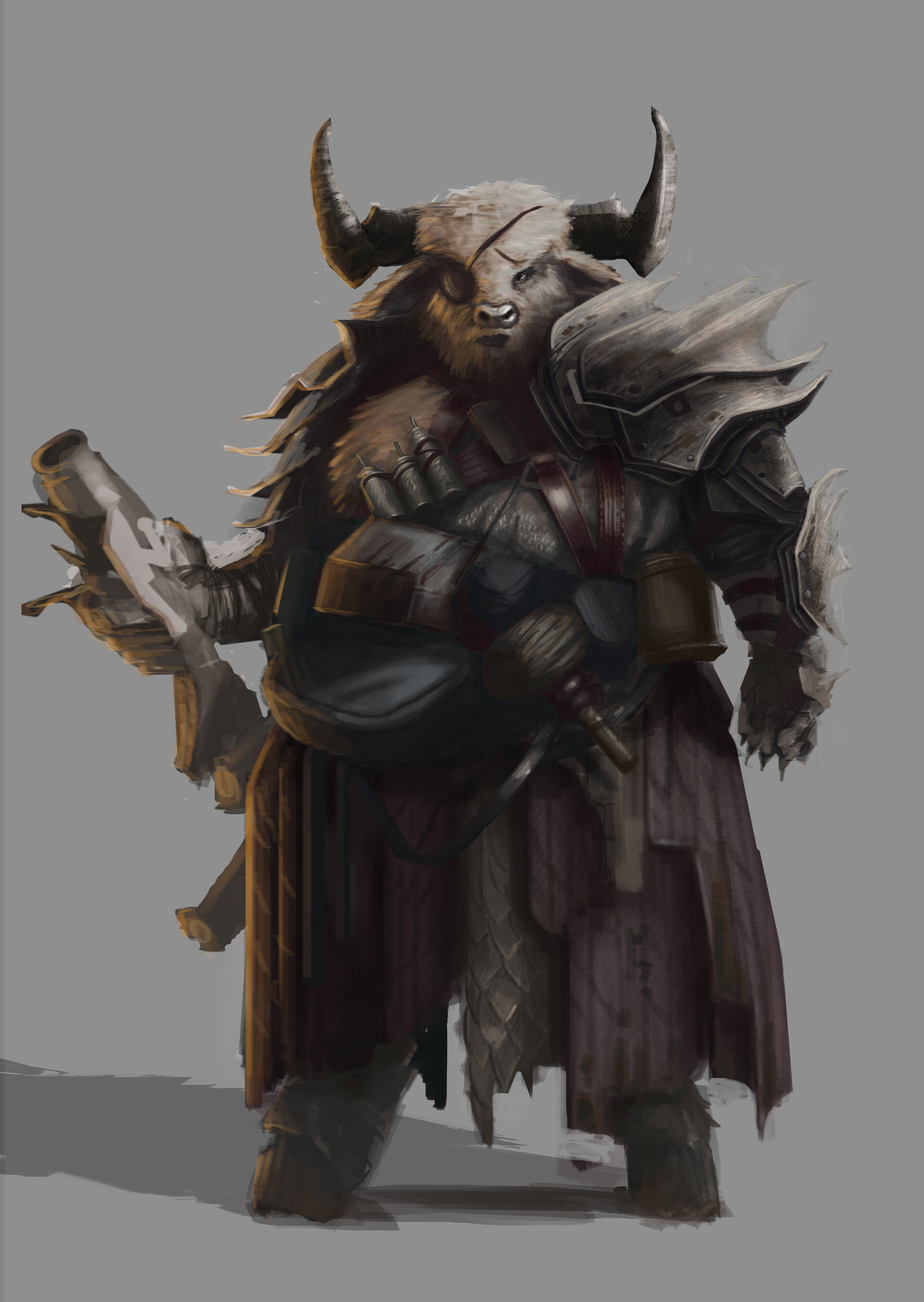 ArtStation - Minotaur Gunner Character Design