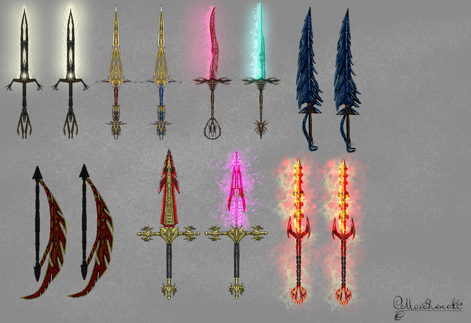 ArtStation - Set of Double Sword - Concept art