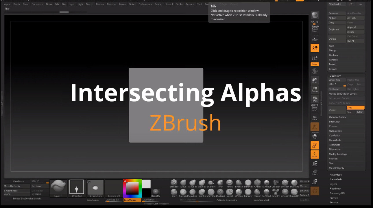 intersecting alphas in zbrush