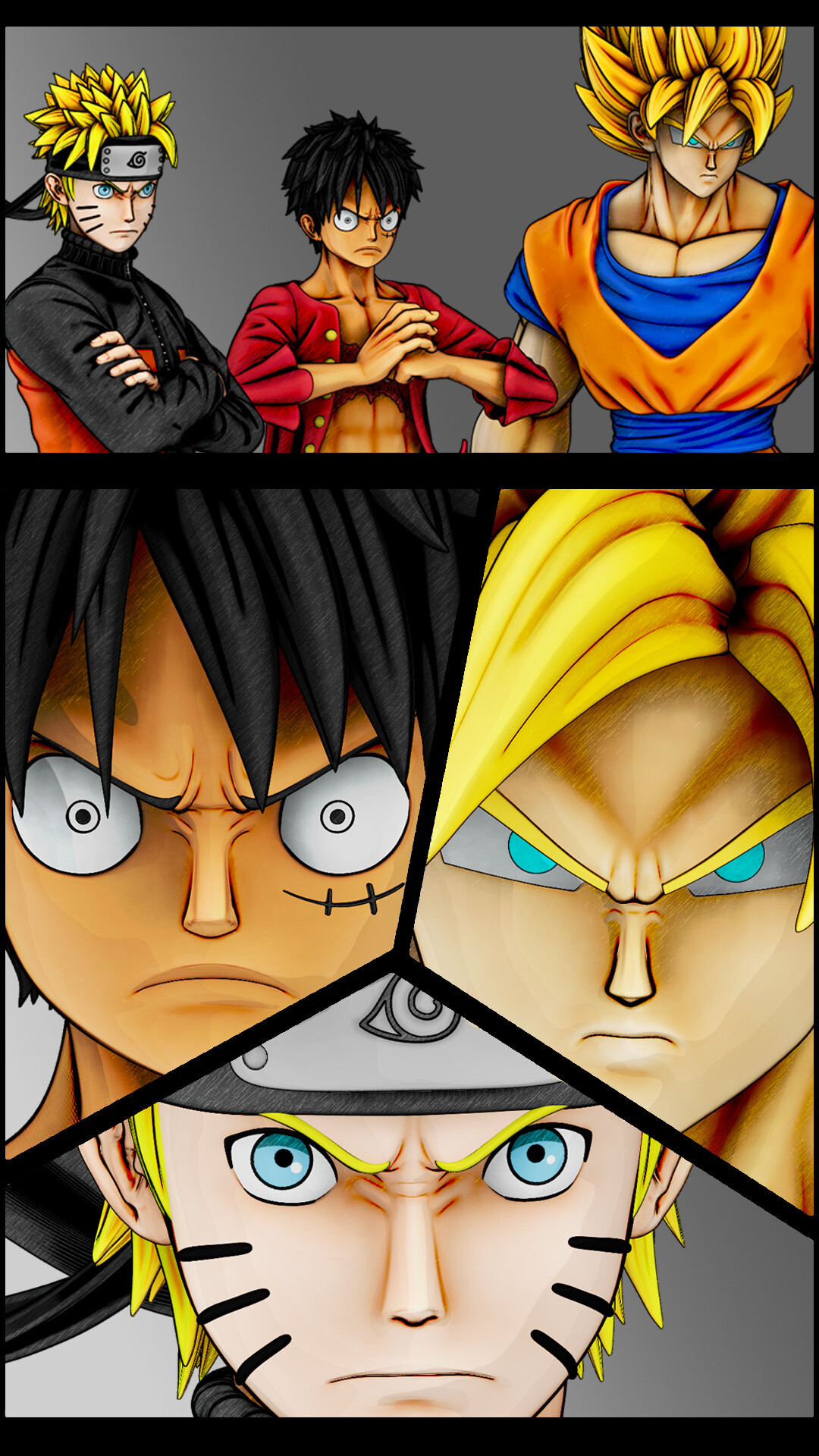 Artstation - Naruto, Luffy & Goku Shonen Jump Heroes