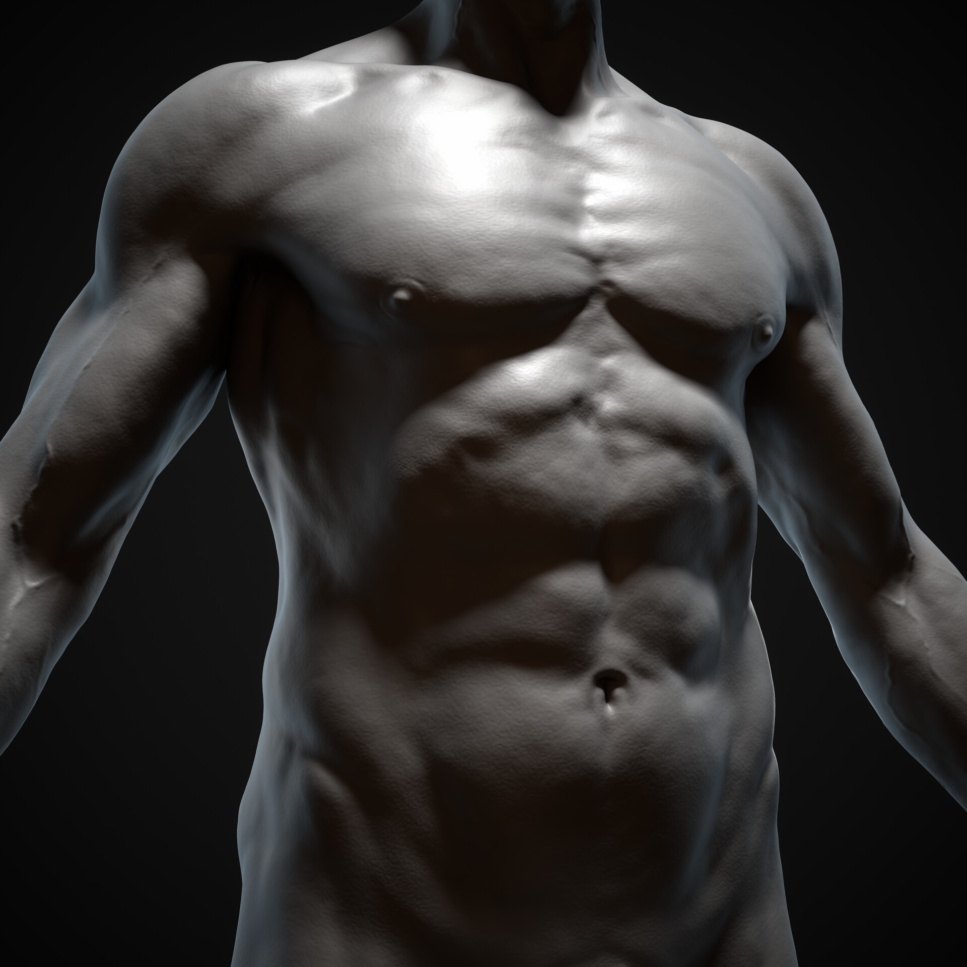 ArtStation - Male Anatomy Study, Cliff Schonewill