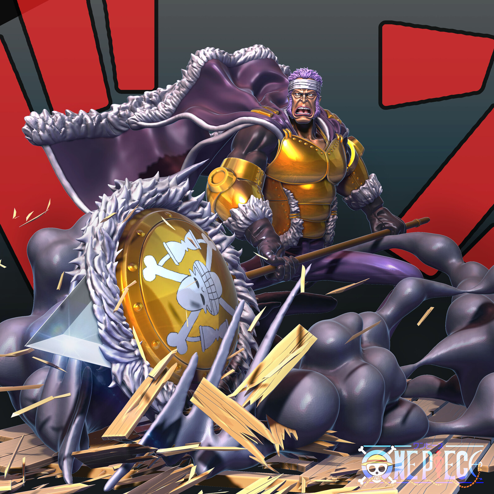 Artstation 首領クリーク Don Krieg One Piece Fan Art Kenji Kawabata
