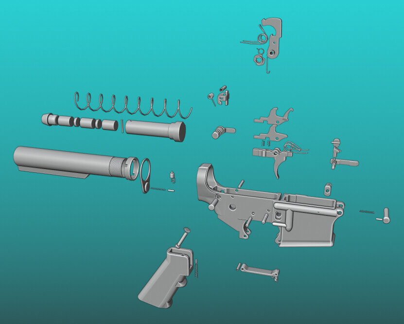 ArtStation - M4 Carbine Lower Reciever