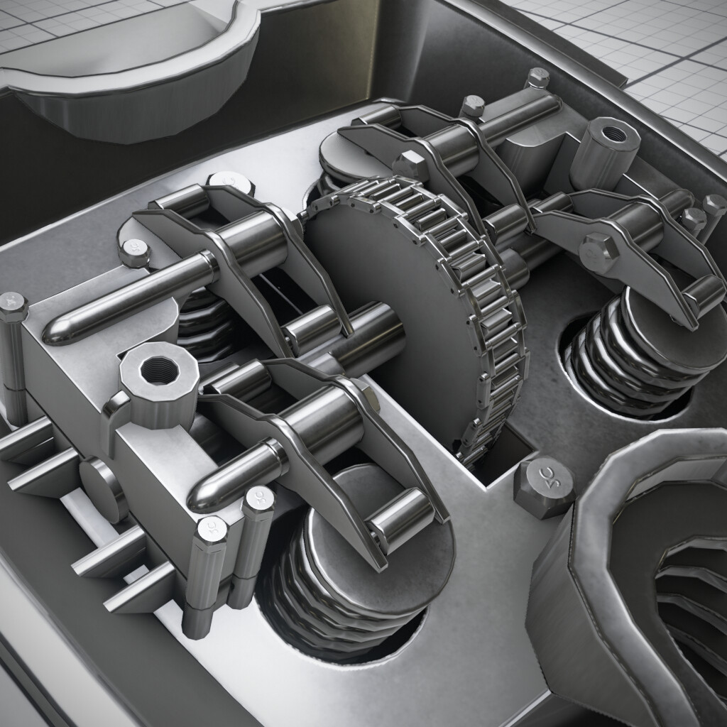 4 Stroke Motorcycle Engine Animation