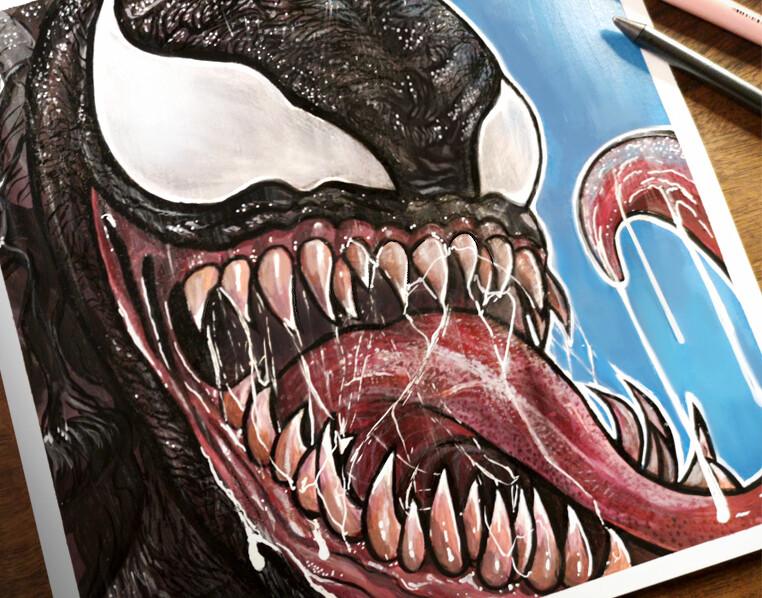 Venom acrylic painting