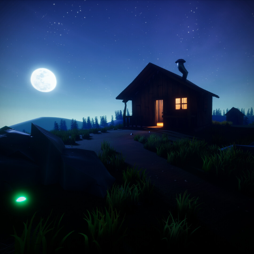 ArtStation - Stylized wood house (Day/Night scene)