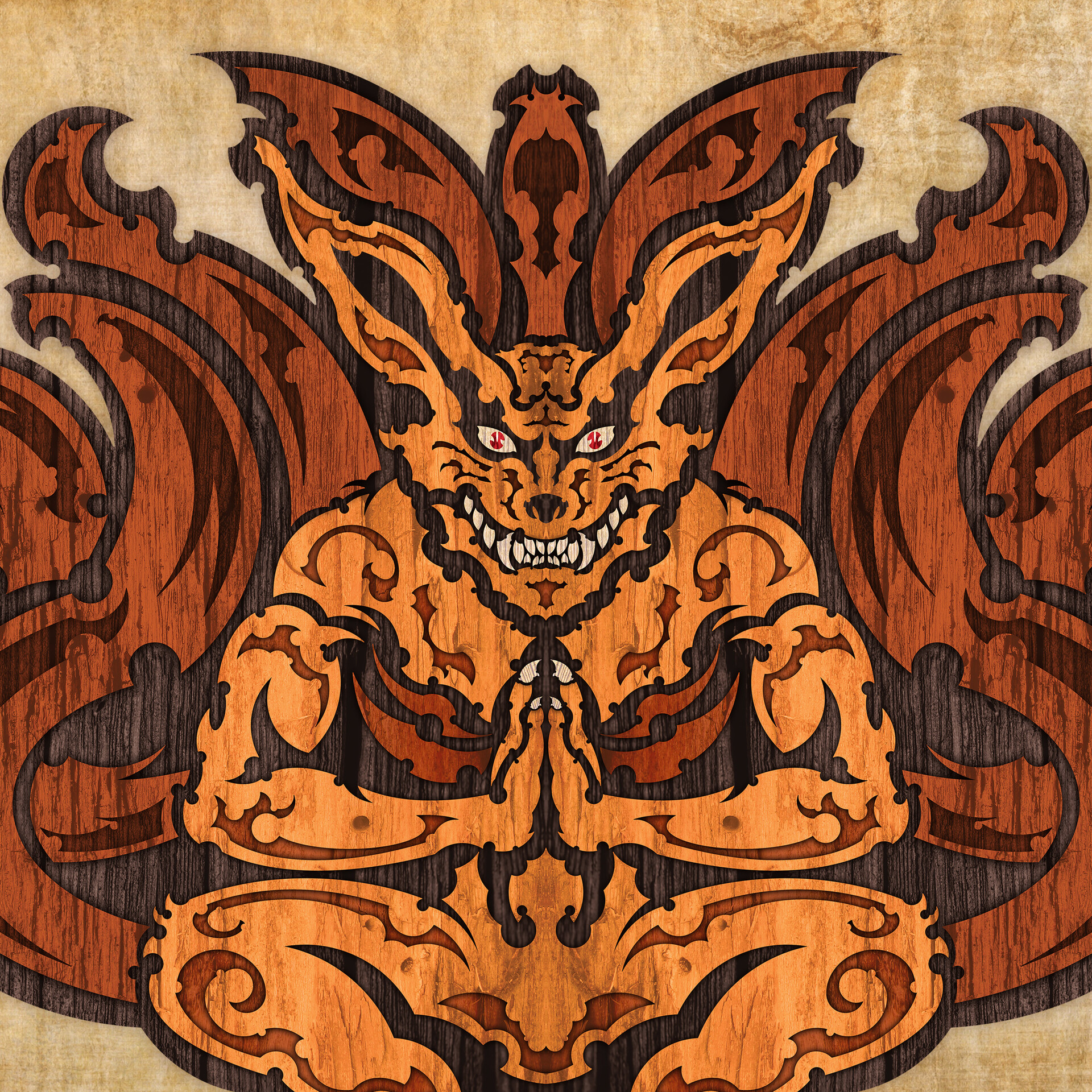 ArtStation - Tribal Kurama / Nine-Tails Fox Commission