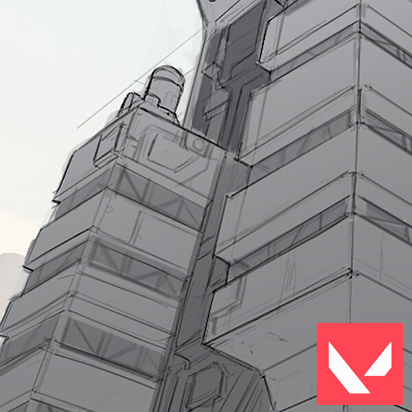 ArtStation Split Kingdom tower paint over drawing