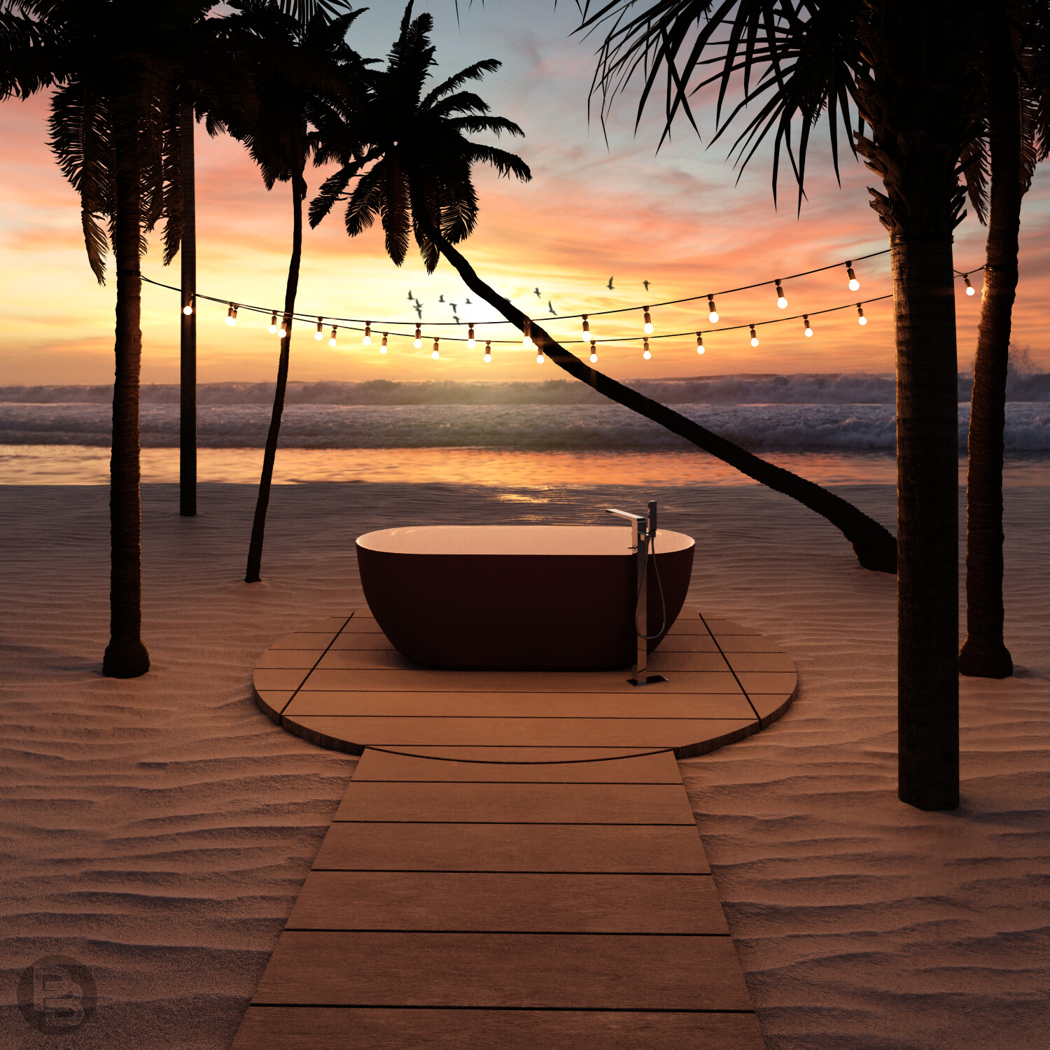 Beach bathtub