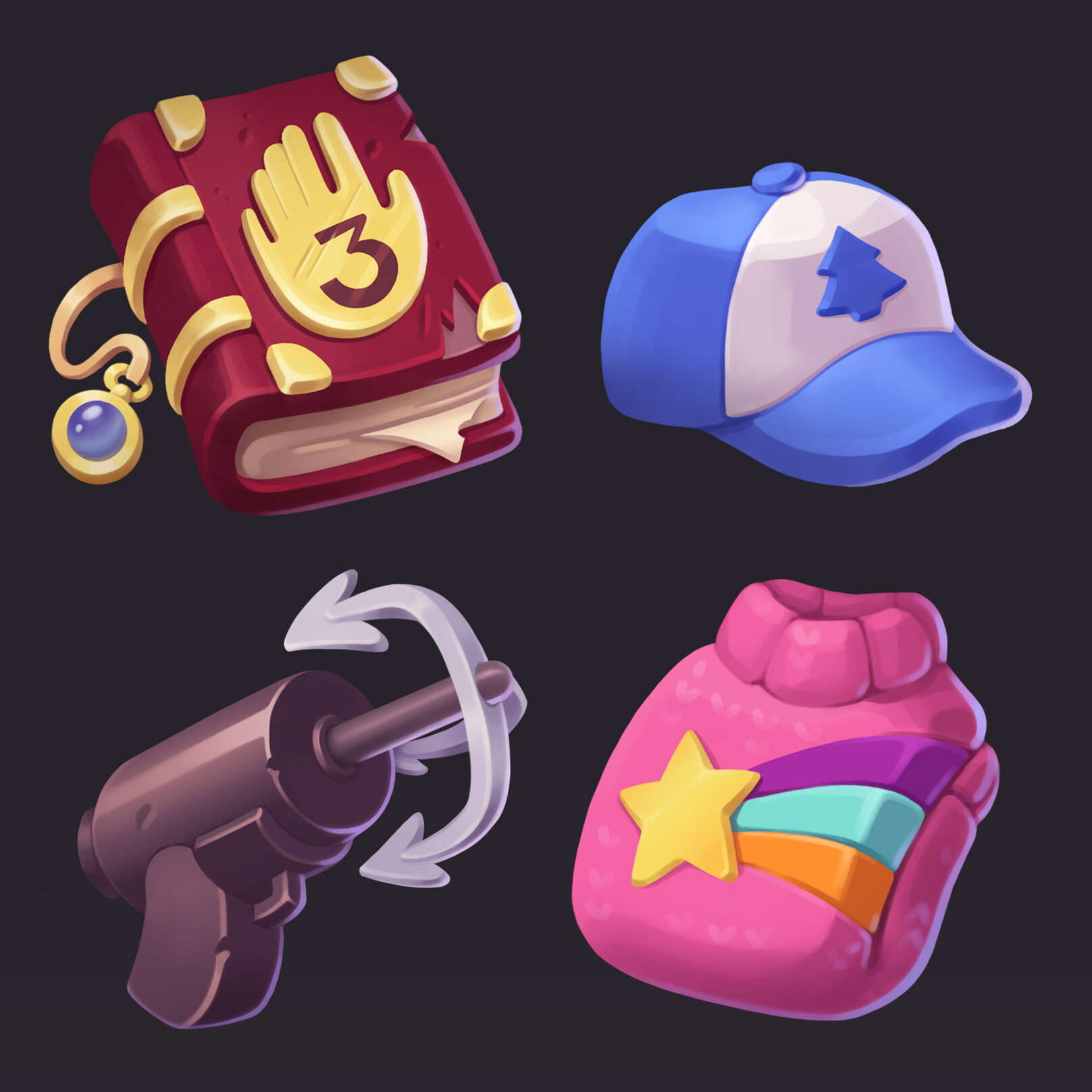 ArtStation - gravity falls game icons