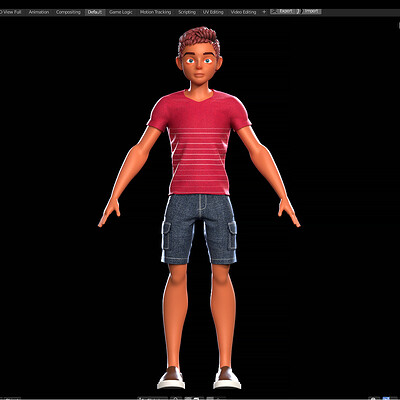 3D Model - Stylized Character Boy - Trang - Blender Cycles And Eevee