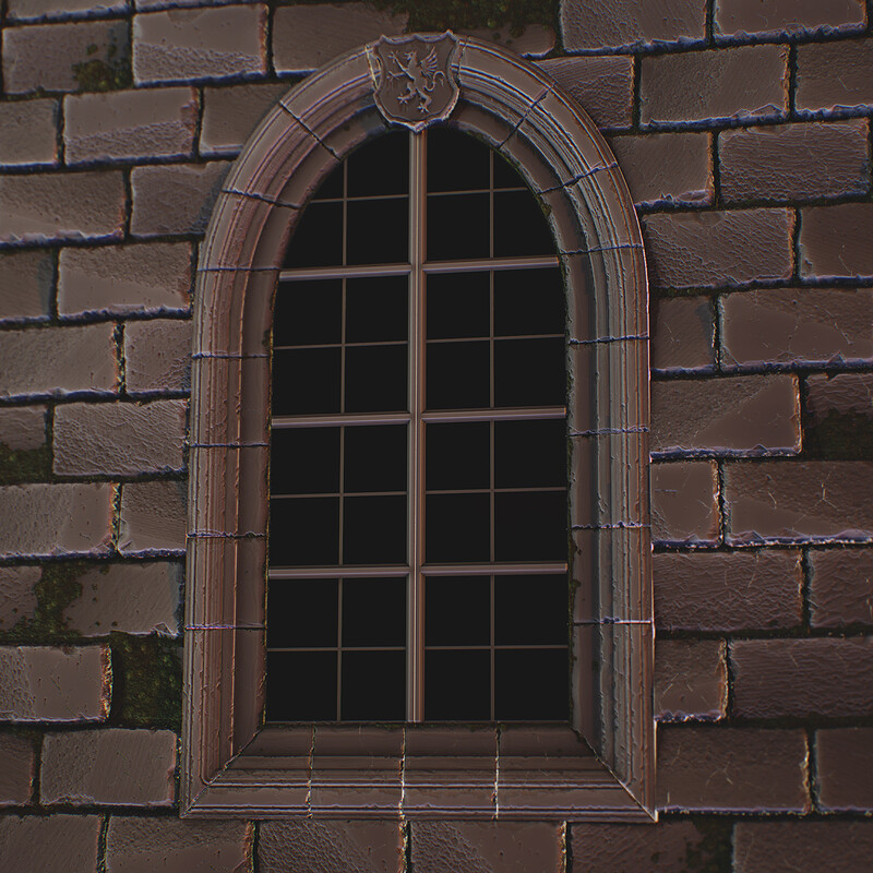 Old Window with Griffin arms (WIP)
